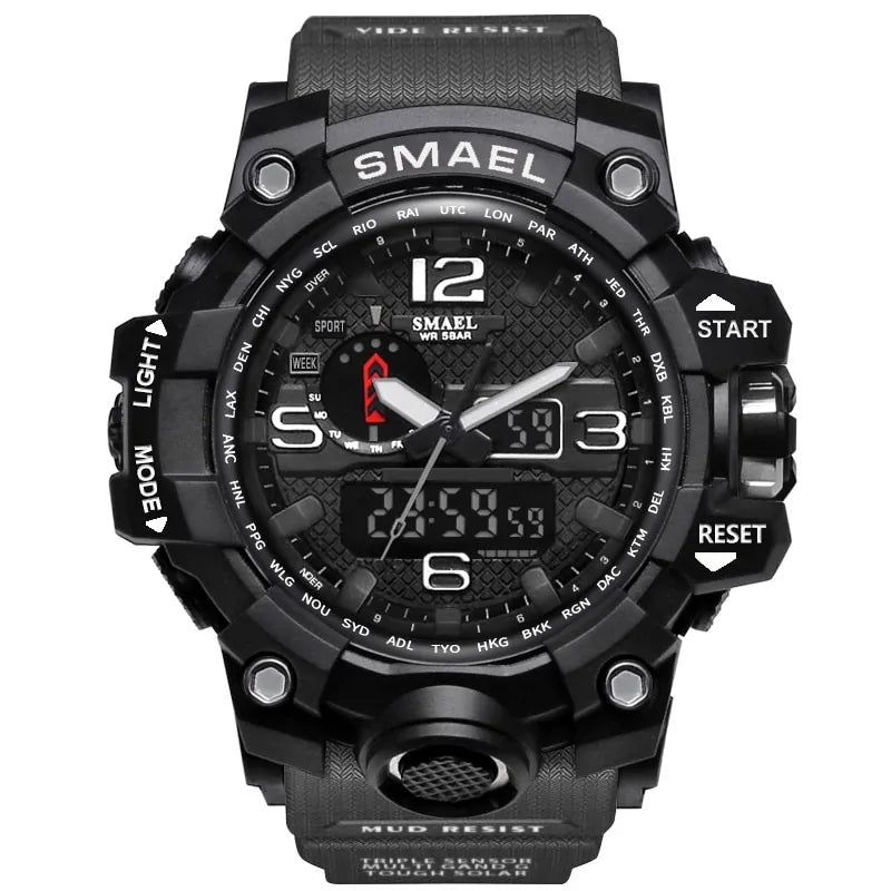 SMAEL Brand Men Sports Watches Dual Display